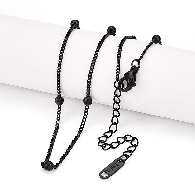 Ion Plating(IP) 304 Stainless Steel Satellite Chain Necklace for Men Women NJEW-E076-01EB-1