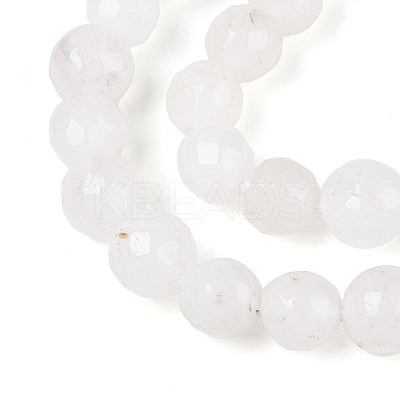 Dyed Natural White Jade Beads Strands X-G-T139-6mm-60-26-1