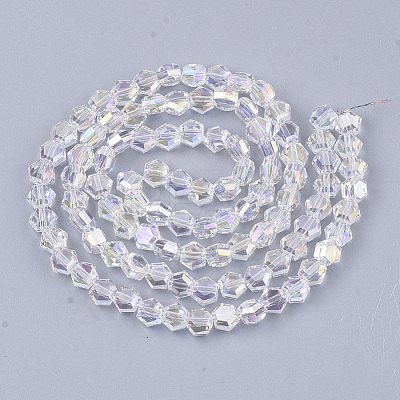 Electroplate Glass Beads Strands EGLA-T018-03-C05-1