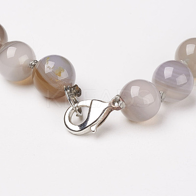 Natural Dyed Agate Beads Necklaces NJEW-F139-6mm-02-1