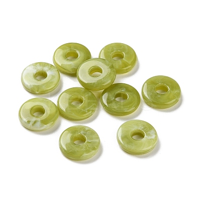 Resin Imitation Gemstone Donut/Pi Disc Charms LS-RESI-A035-04-1