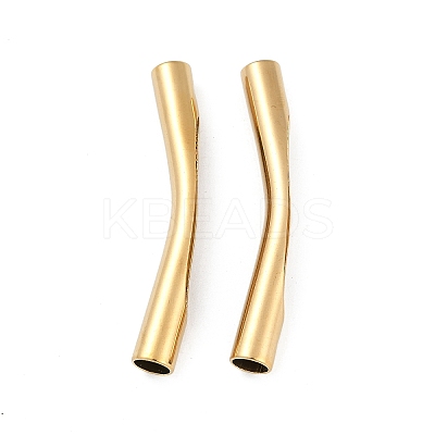 Ion Plating(IP) 202 Stainless Steel Curved Tube Beads STAS-Q336-08B-G-1