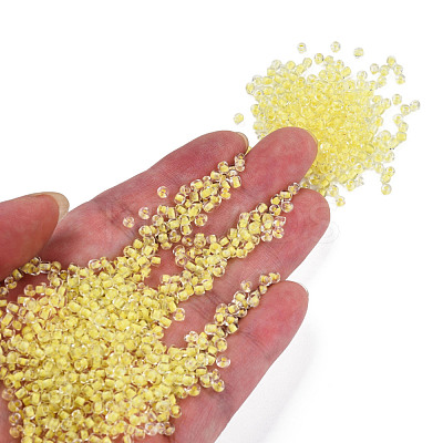 Glow in the Dark Luminous Transparent 8/0 Glass Seed Beads SEED-YWC0001-01G-1