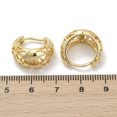 Hollow Triangle Brass Micro Pave Clear Cubic Zirconia Hoop Earring EJEW-M082-12G-1