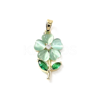 Brass Micro Pave Cubic Zirconia Pendants KK-H089-32G-02-1