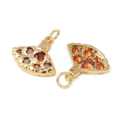 Brass Micro Pave Cubic Zirconia Pendants KK-C143-03G-1