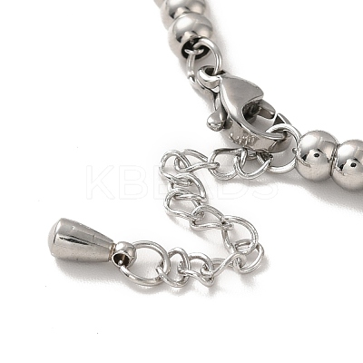 304 Stainless Steel Rhombus Charm Bracelet with Cubic Zirconia BJEW-B057-09P-1