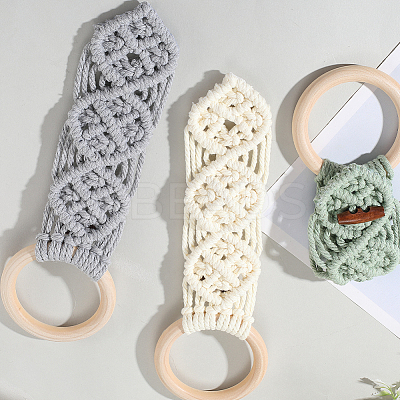 3Pcs 3 Colors Cotton Thread Weave Towel Rack AJEW-GF0011-75-1