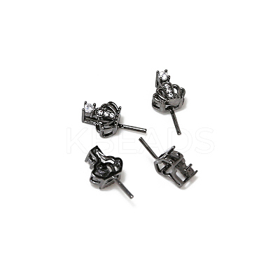 Brass Micro Pave Clear Cubic Zirconia Crown Head Pins BAPE-PW0002-19B-03-1