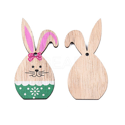 Single-Sided Printed Wood Big Pendants WOOD-N005-89-B05-1