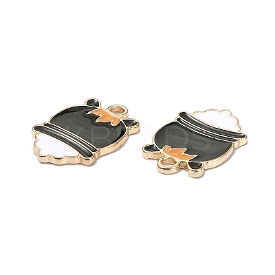 Halloween Light Gold Tone Alloy Enamel Pendants ENAM-P247-26KCG-1