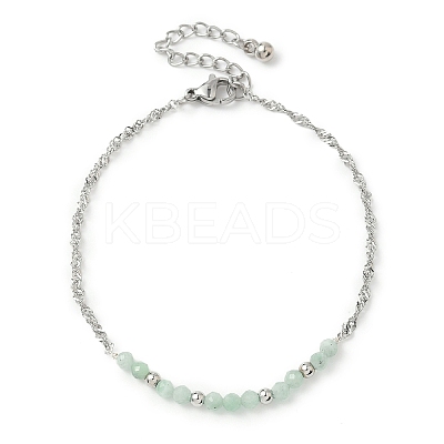 7Pcs 7 Colors Natural Gesmstone Beads Link Bracelets BJEW-JB11835-1