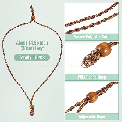 Adjustable Waxed Polyester Cord Necklace Making NJEW-TAC0028-1