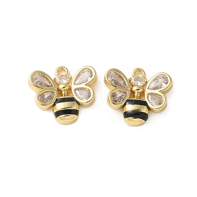 Brass Micro Pave Cubic Zirconia Pendants X-KK-P290-32G-1