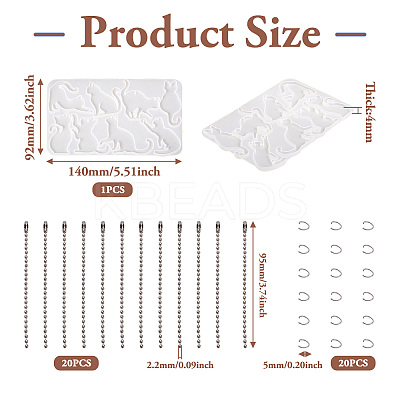 1Pc Cat Pendant Silicone Mold DIY-TA0006-20-1