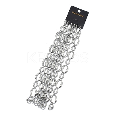304 Stainless Steel Link Chain Bracelets for Women BJEW-B169-04B-P-1