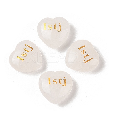 Natural Quartz Crystal Heart Engraving MBTI Type 16 Personality Figurines Statues for Home Office Desk Decorations G-K353-05-1
