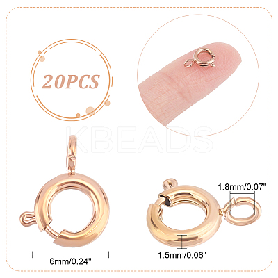 Ion Plating(IP) 20Pcs 304 Stainless Steel Smooth Surface Spring Ring Clasps STAS-UN0040-96RG-1
