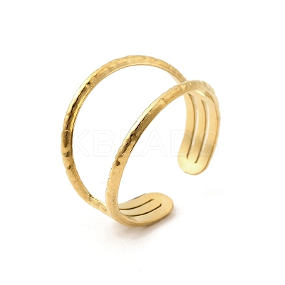 304 Stainless Steel Adjustable Open Cuff Rings for Women RJEW-U062-01A-G-1