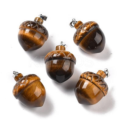 Natural Tiger Eye Pendants G-M393-01P-03-1