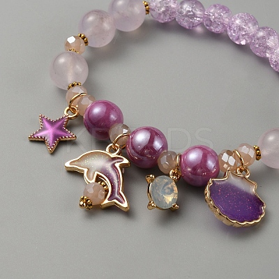 2Pcs 2 Style Glass Beaded Stretch Bracelets Set BJEW-WH0016-21B-1