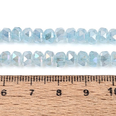Anti-Tarnish Electroplate Glass Imitation Jade Beads Strands EGLA-T029-6mm-13C-1