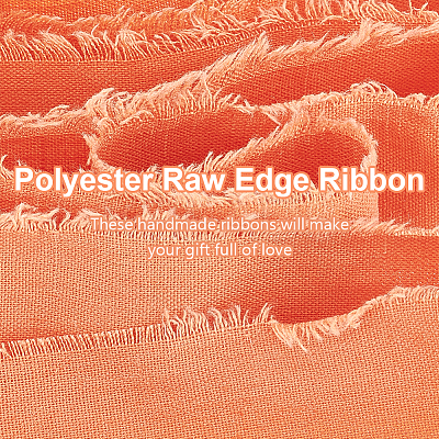 10M Polyester Frayed Ribbon OCOR-WH0094-01C-1