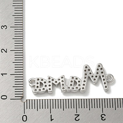 Mother's Day Brass Micro Pave Clear Cubic Zirconia Connector Charms KK-K378-12P-1