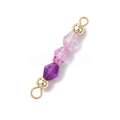 15Pcs 5 Colors Acrylic Bicone Beaded Connector Charms PALLOY-JF03476-1