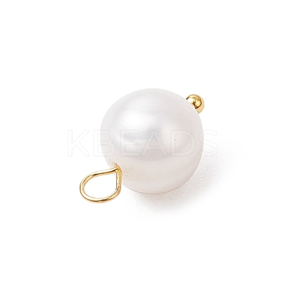 Natural Cultured Freshwater Pearl Round Charms PALLOY-JF04193-01-1