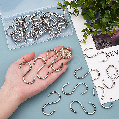 30Pcs 304 Stainless Steel S-shape Hooks STAS-PH0006-71-1