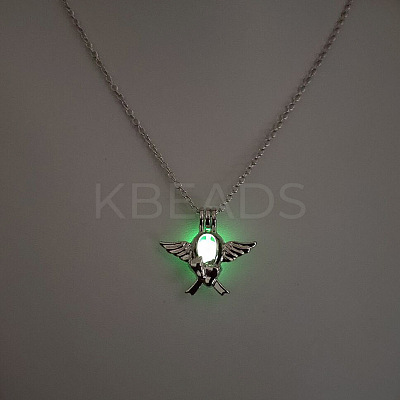 Alloy with Luminous Resin Bead Inside Pendant Necklaces for Women Men FS-WG4D5C2-10-1