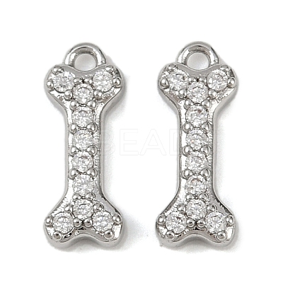 Brass Micro Pave Clear Cubic Zirconia Pendants KK-L238-03P-1