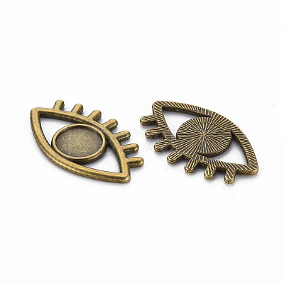 Tibetan Style Alloy Tray Settings TIBEP-N010-006AB-RS-1