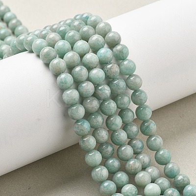 Natural Amazonite Beads Strands G-L618-A01-6mm-1