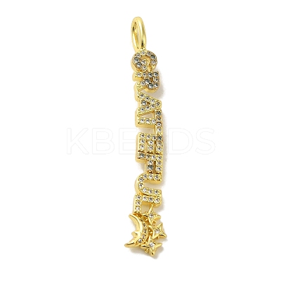Brass Micro Pave Cubic Zirconia Pendants KK-Z042-19G-01-1