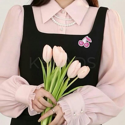 9Pcs 9 Styles Pink Series Enamel Pins JEWB-SZ0002-03-1