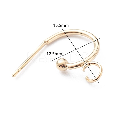 304 Stainless Steel Half Hoop Earrings X-STAS-Z028-B02-G-1