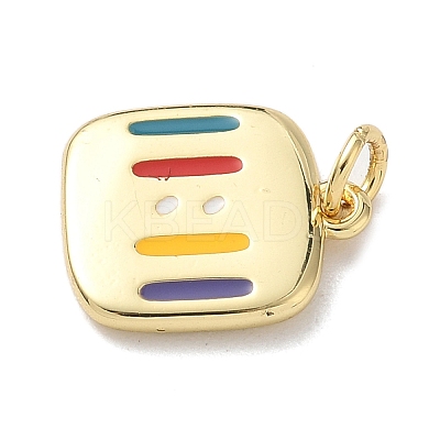 Brass Enamel 11:11 Pendants KK-B155-11G-03-1