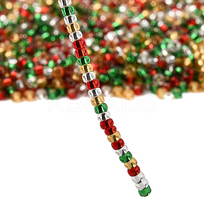 4 Colors 11/0 Christmas MIYUKI Round Rocailles Seed Beads SEED-X0058-17-1