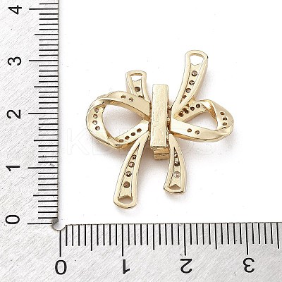 Brass Clear Cubic Zirconia Fold Over Clasps LS-KK-M306-03G-1
