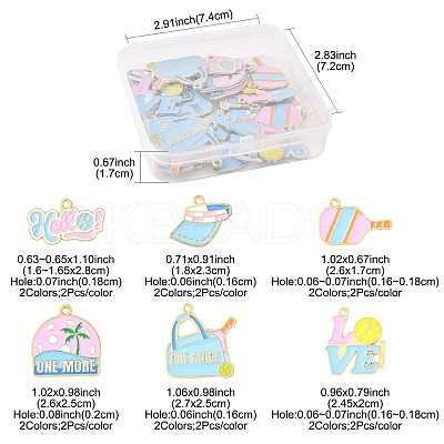 24Pcs 12 Styles Alloy Enamel Pendants ENAM-FS0003-68-1