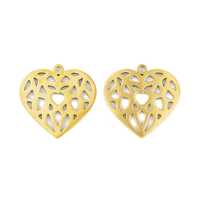 5Pcs 201 Stainless Steel Pendants LS-STAS-MO56-02B-G-1
