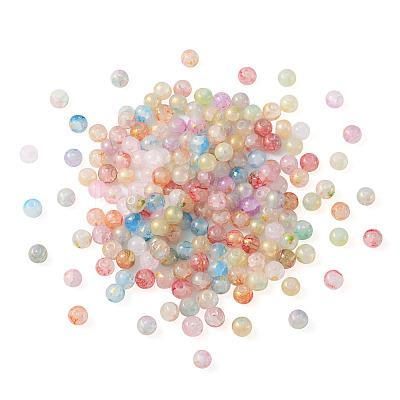 10 Colors Baking Painted Crackle Glass Bead Strands DGLA-TA0001-08A-1