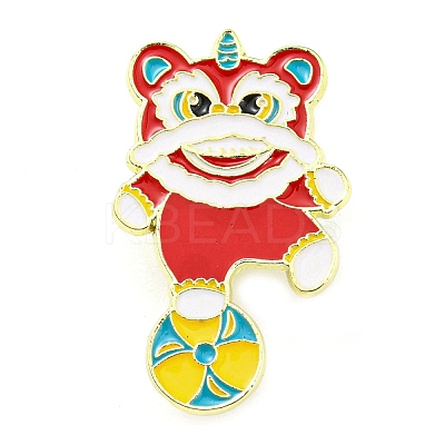 Chinese Style Dancing Lion Enamel Pins LS-JEWB-Q032-02C-1