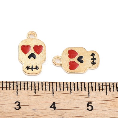 Halloween Theme Light Gold Plated Alloy Enamel Pendants ENAM-M219-14KCG-04-1