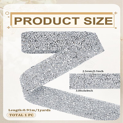 1 Yard Glitter Resin Hotfix Rhinestone(Hot Melt Adhesive On The Back) DIY-LP0002-37B-1