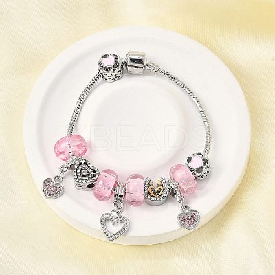 Alloy Enamel European Beads Charm Bracelets BJEW-F495-14P-1