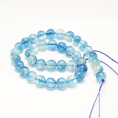Dyed Round Natural Crackle Quartz Beads Strands G-K084-4mm-03A-1