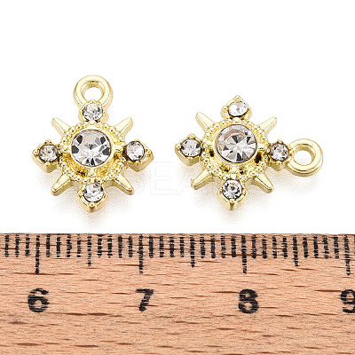 Rack Plating Alloy and Rhinestone Pendants PALLOY-T090-47KCG-1